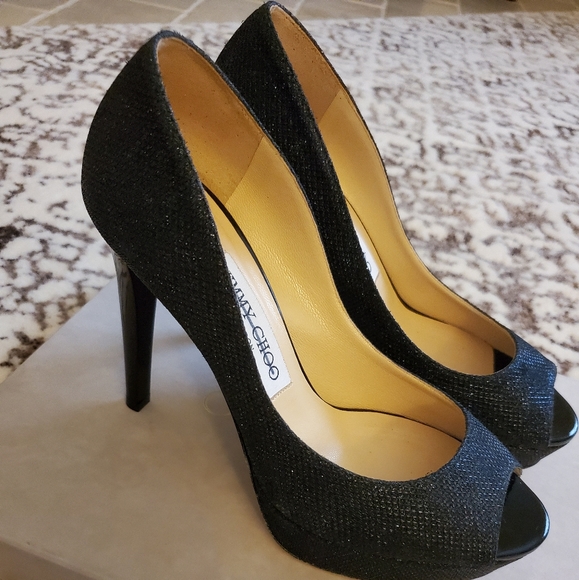 Jimmy Choo Peep Toe Platform Heels - Picture 2 of 12
